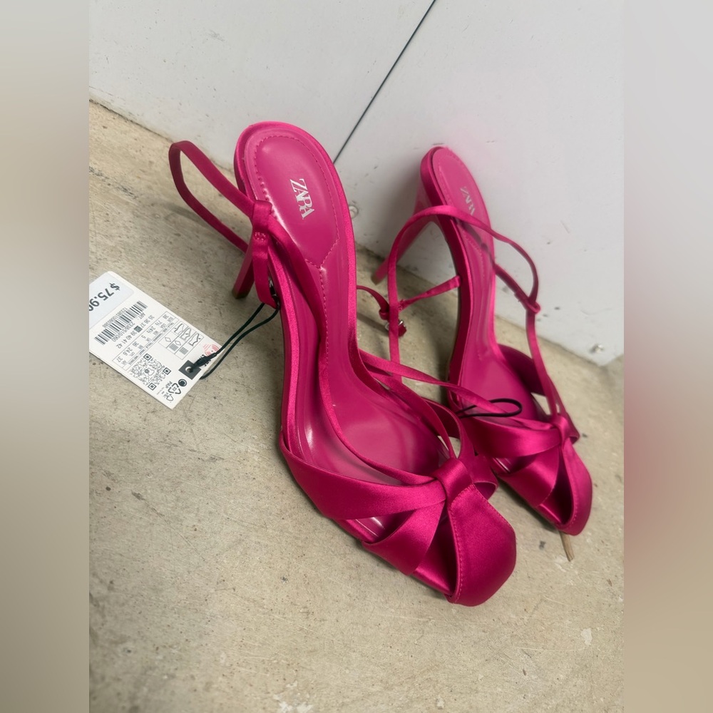 🔥🔥Zara  Pink Strappy Heels - Picture 5 of 10